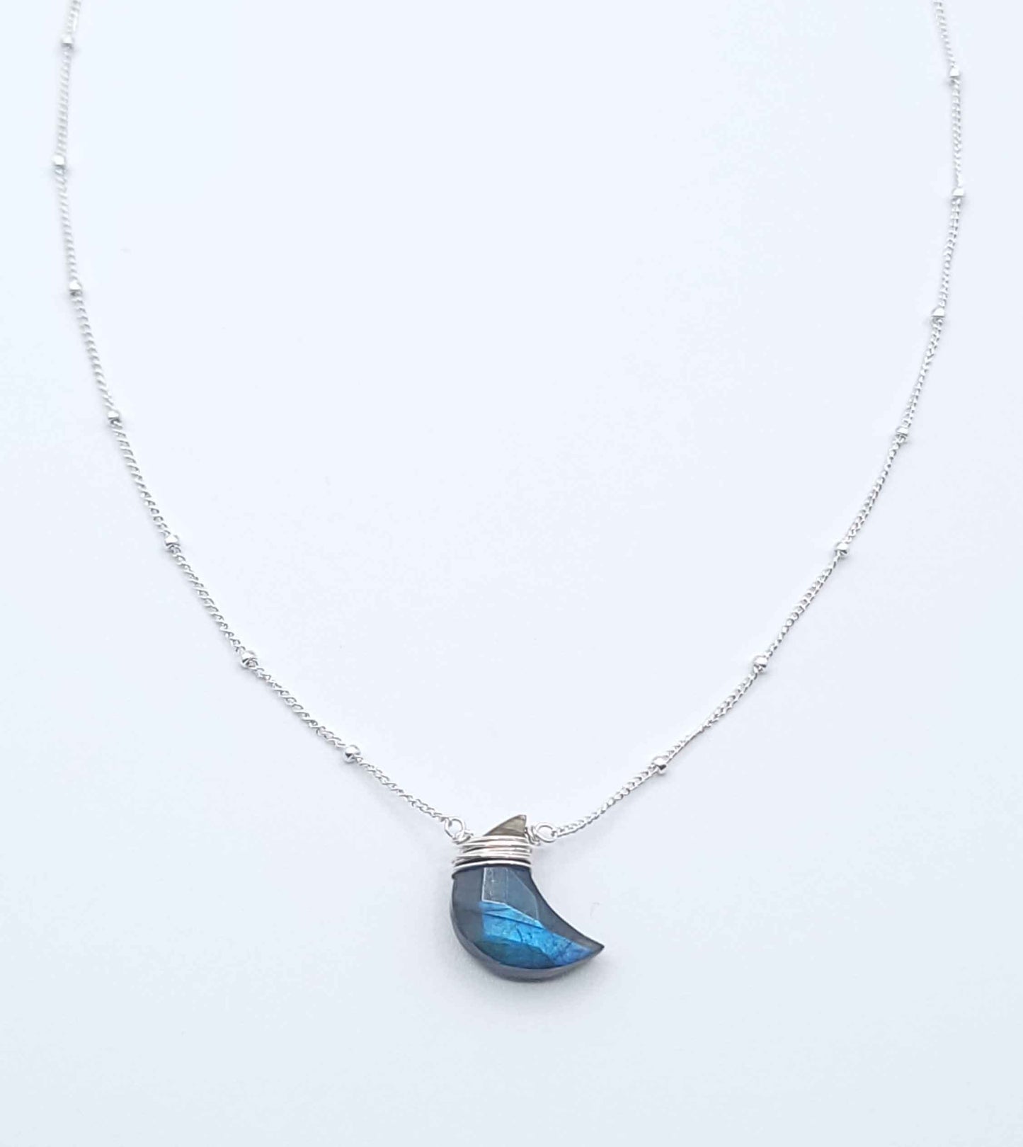 Crescent Moon Labradorite Necklace