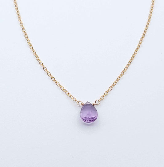 Amethyst Drop Necklace