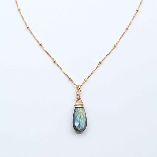 Labradorite Drop Necklace