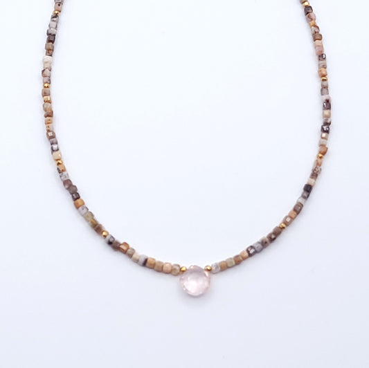 Open Heart Opal Choker Necklace