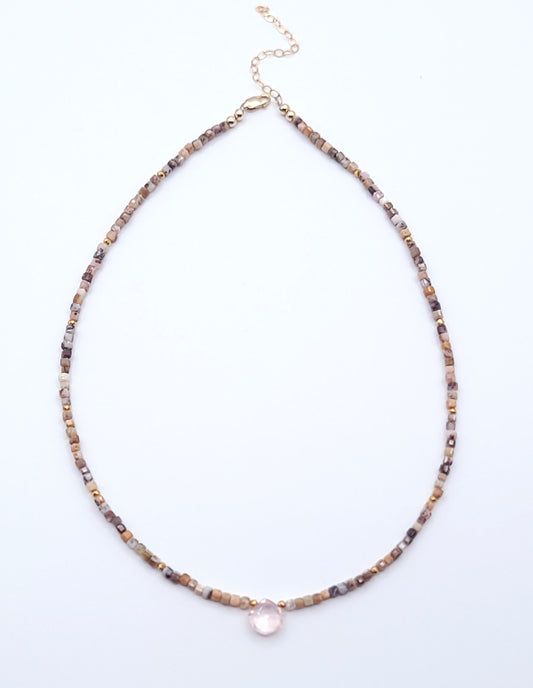 Open Heart Opal Choker Necklace