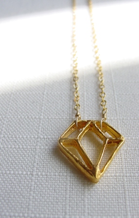 boho chic diamond shape necklace