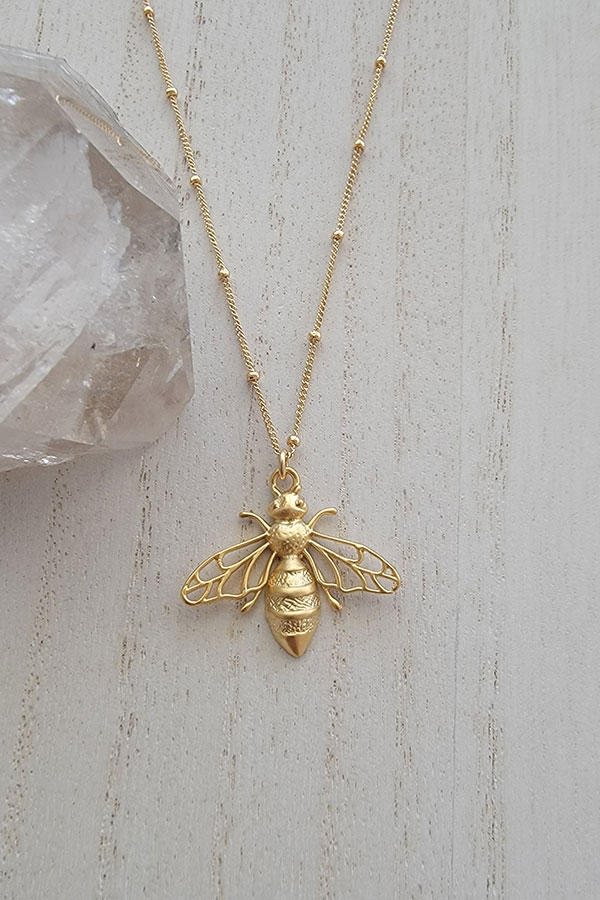 Bumblebee Necklace 10K Yellow Gold 18