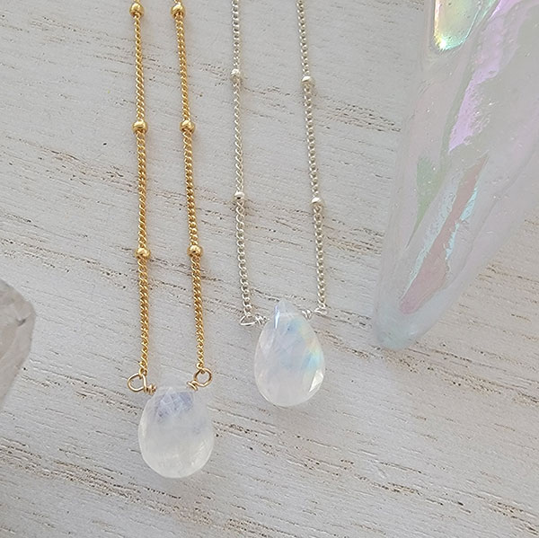 Moonstone Necklaces - Now with oxidized sterling silver chains! – Lacee  Alexandra