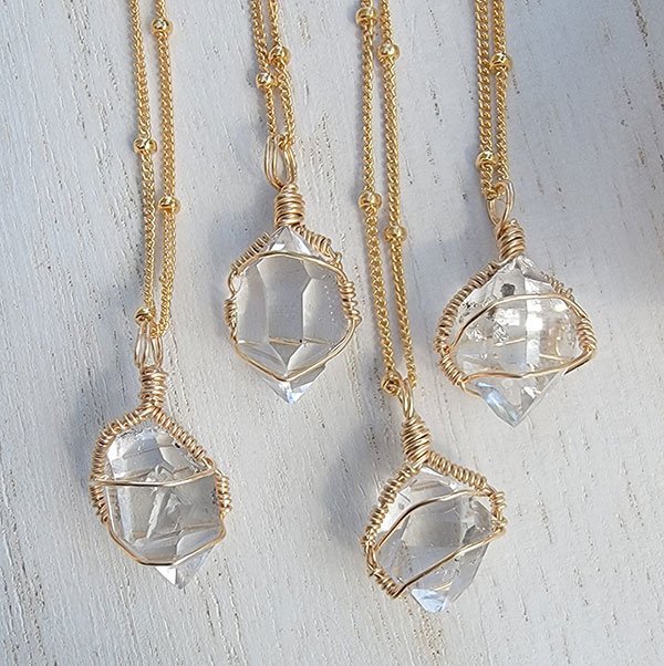 Herkimer Diamond Necklace - Gold-Filled