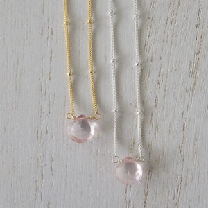 Rose Quartz Healing Heart Necklace - Sterling Silver or Gold-Filled