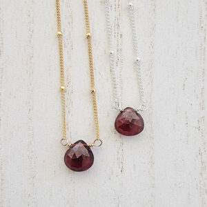 Garnet Fire Within Necklace - Sterling Silver or Gold-Filled