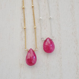 Fierce Spirit Ruby Necklace - Sterling Silver or Gold-Filled