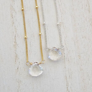 Quartz Clear Intention Necklace - Sterling Silver of Gold-Filled