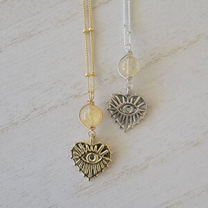 Citrine Defender Necklace - Sterling Silver or Gold-Filled